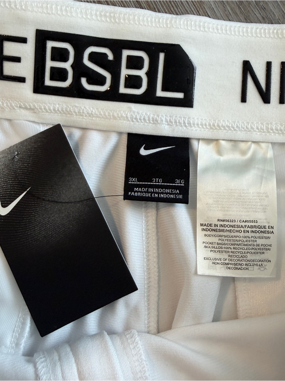 Nike Men's Performance Baseball Pants - White & Light Gray- 2 pack - Picture 2 of 5